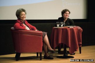 Adrienne Clarkson offered a preview of her biography on Norman Bethune in the DeSève Cinema, here in conversation with Anne Lagacé Dowson.
